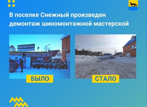 В Сургуте снесли нелегальную шиномонтажку