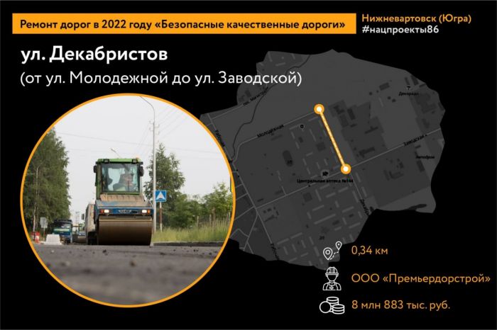 ​В Нижневартовске из-за ремонта ограничат движение по улице Декабристов