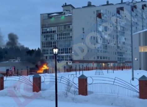 На Крылова сгорел мусорный контейнер // ВИДЕО
