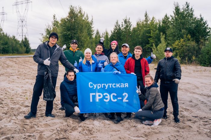 ​Берег водохранилища Сургутской ГРЭС-2 стал чище