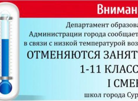 ​Актировка: 1-11 классы первой смены