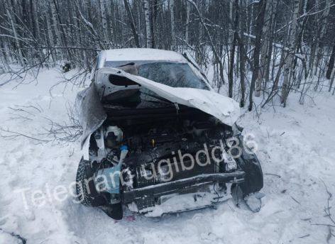 ​В ХМАО водитель иномарки опрокинулся в кювет