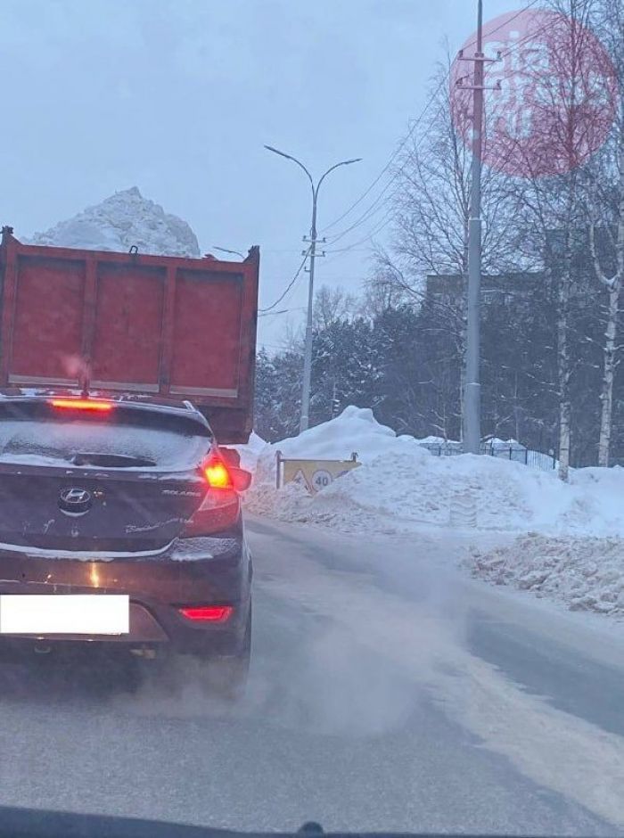 ​Сургутянин пожаловался на кучу снега на дороге