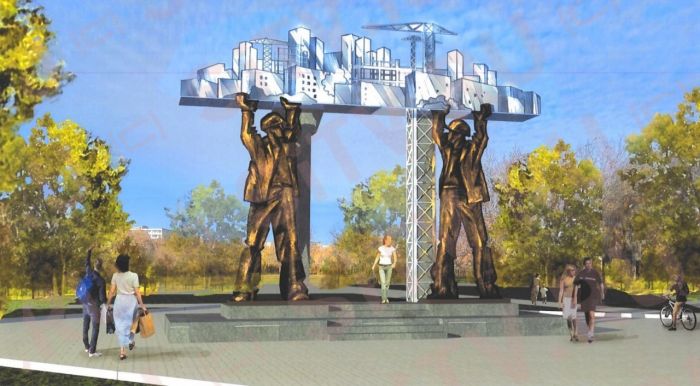 ​«Атланты» с макетом города: когда появится первый масштабный памятник Строителям Сургута