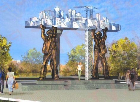 ​«Атланты» с макетом города: когда появится первый масштабный памятник Строителям Сургута