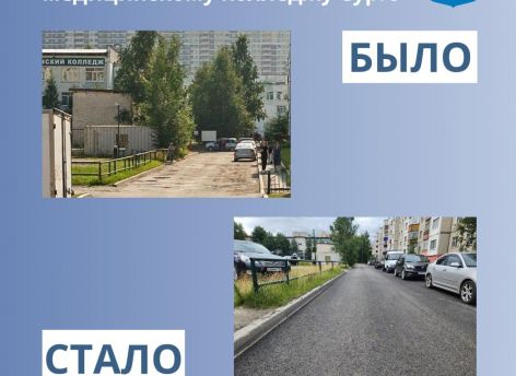 В Сургуте закатали в асфальт разбитый проезд на улице Федорова
