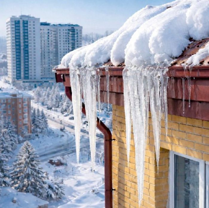 Власти Сургута призвали жителей соблюдать осторожность из-за угрозы схода снега и наледи с крыш